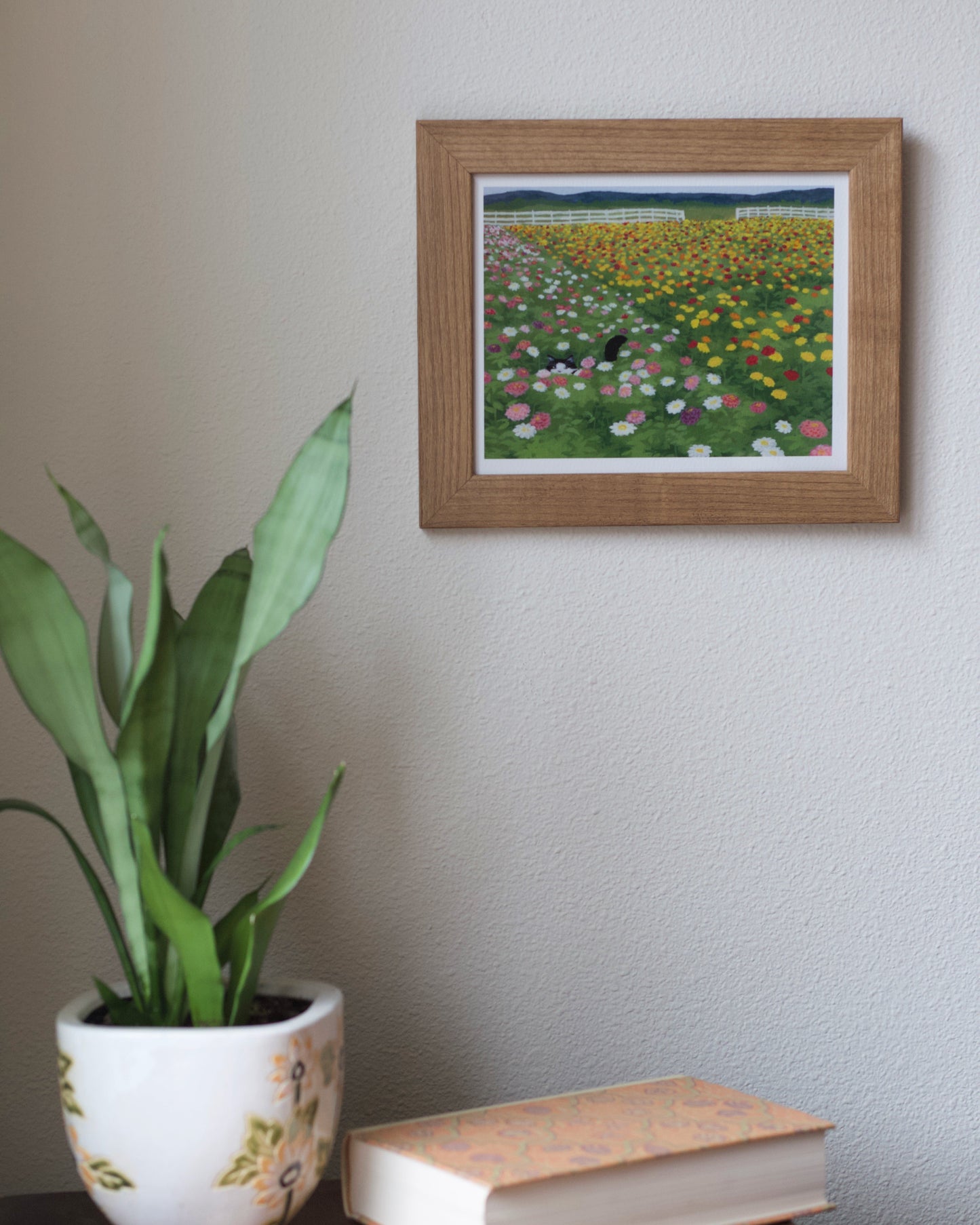 Kitty in the Flower Field Print