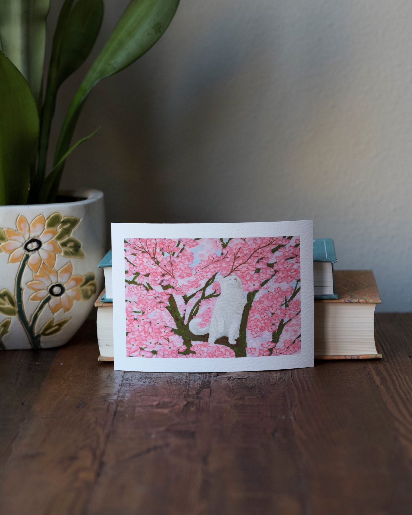 Kitty in the Dogwoods Print 5x7